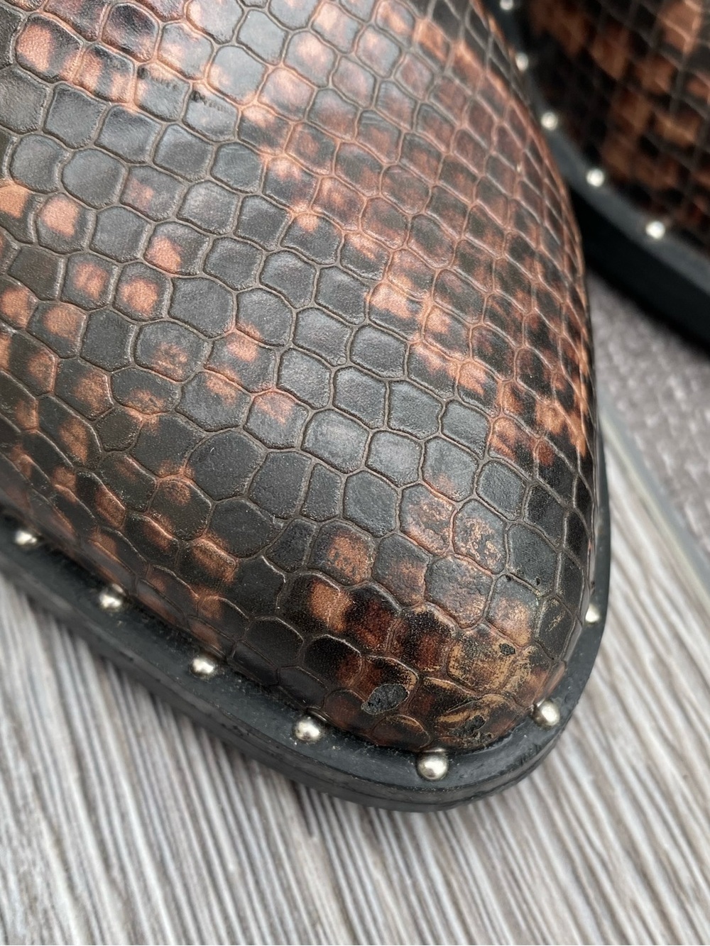 Treasure & Bond Brown Snake-Print Ankle Booties Size 7 - Picture 8 of 9